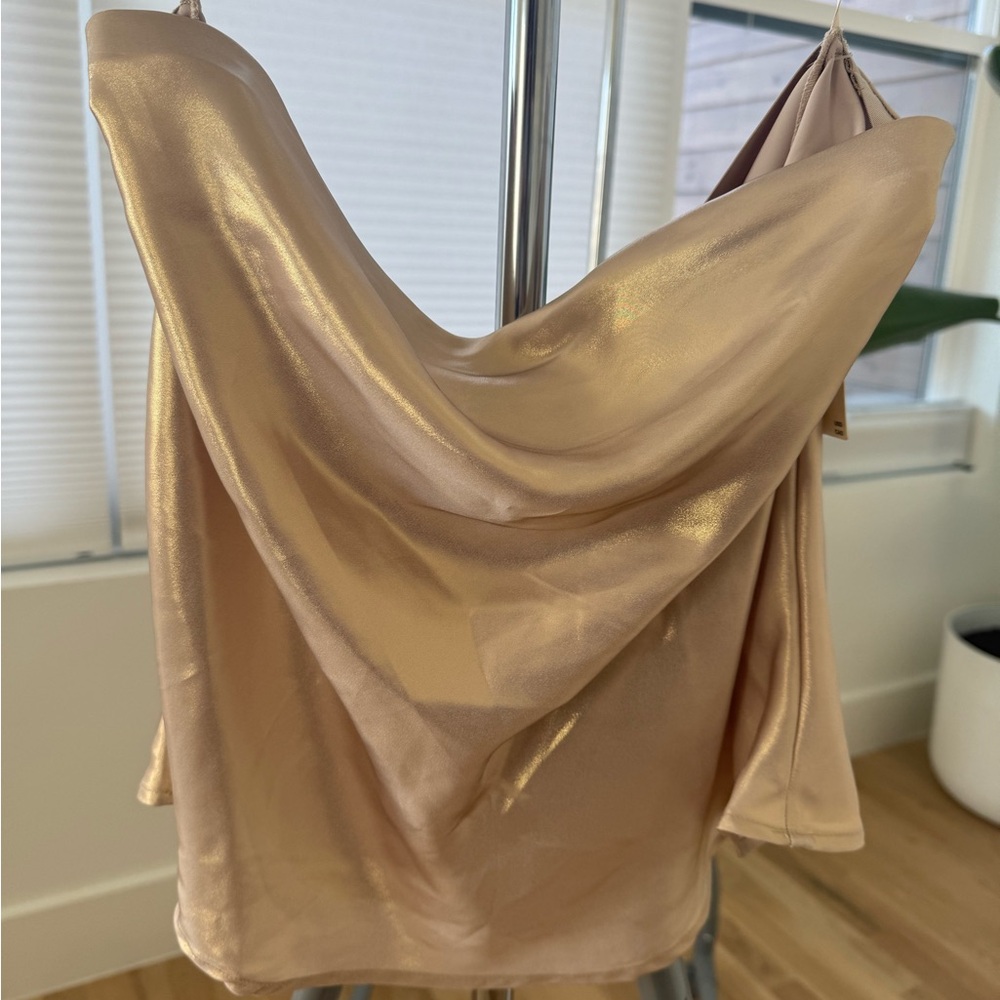 Anthropologie Tube Top - summer pearl gold shimmer. medium
